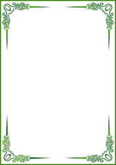 Frame with green ornaments.