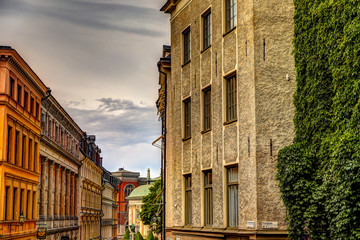 Fototapeta premium Iconic Stockholm buildings from below