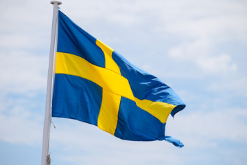 Swedish Flag in the wind