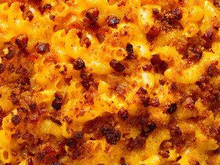 rustic golden baked macaroni and cheese © fkruger