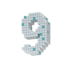 Obraz premium digit 9, nine, collected from cubes