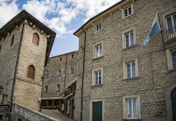 Fototapeta na wymiar City of San Marino. historic building in the old district