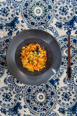 asian food Shrimp noodles on the table