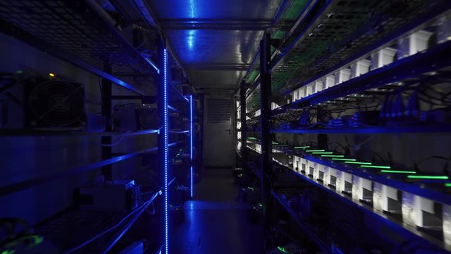 Computer for Bitcoin mining. Cryptocurrency computer with many peripheral slots