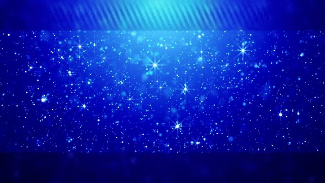 Blue blurred christmas background with sparkling snow. 4K UHD animation.