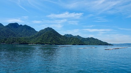 Bootsfahrt nach Miyjima, Insel der Inlandssee in Japan 