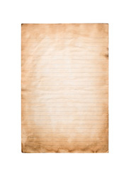 Old paper texture on white background