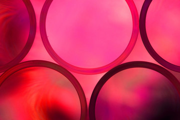 Reagenzgläser bunt von oben künstlerisch