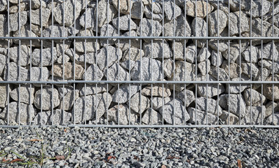 Rocks behind bars, picture of a solid fence.