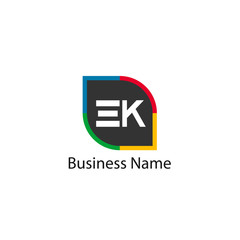 Initial Letter EK Logo Template Design