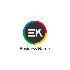 Obraz premium Initial Letter EK Logo Template Design