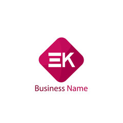 Initial Letter EK Logo Template Design