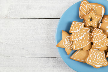 Gingerbread Christmas cookies plate