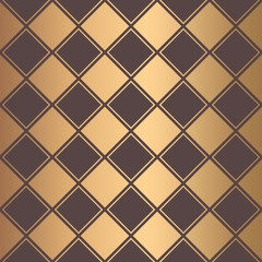 Fototapeta na wymiar Art Deco Pattern Golden Squares Lines Background