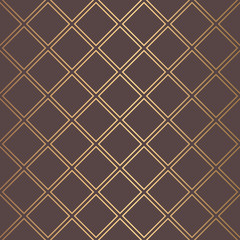 Art Deco Pattern Golden Squares Lines Background