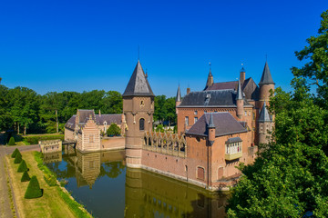 Fototapeta na wymiar Aerial view of Heeswijk Castle in the Netherlands.