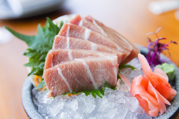 tuna sashimi raw tuna in a plate