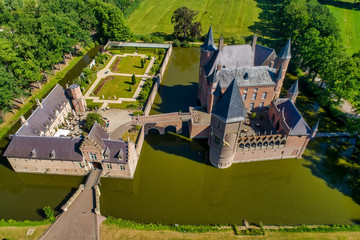 Fototapeta na wymiar Aerial view of Heeswijk Castle in the Netherlands.