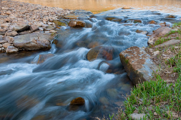 water flowing over rocks