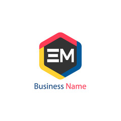 Obraz premium Initial Letter EM Logo Template Design