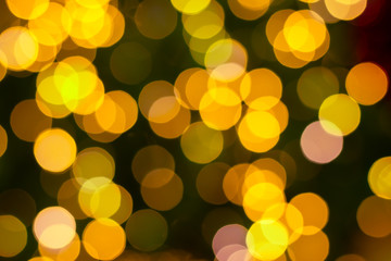 Abstract golden bokeh; Christmas and new year celebration theme background