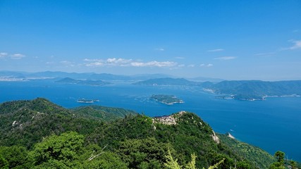 Fototapeta na wymiar Ausblick vom Berg Misen zur Inlandsee und nach Hiroshima