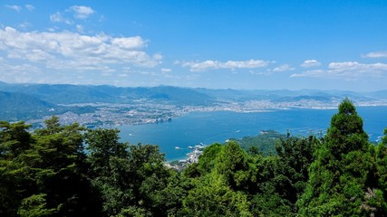 Obraz premium Ausblick vom Berg Misen zur Inlandsee und nach Hiroshima