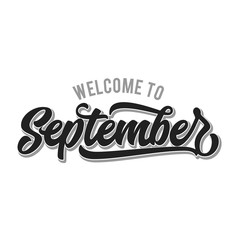 Welcome September Lettering, September Typography Lettering