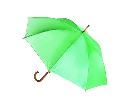 Beautiful open umbrella on white background