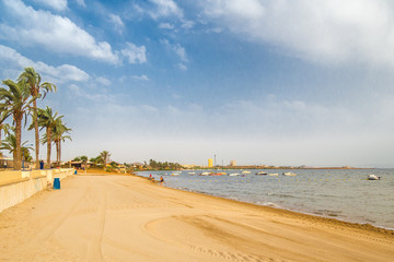 Playa Honda Beach; one of the tourist beaches of the Mar Menor