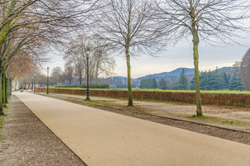 Empty Sidewalk Park, Lucca, Italy