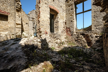 ruins of old abandoned mansion