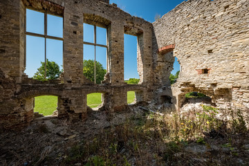 ruins of old abandoned mansion