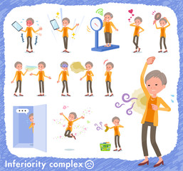 flat type short hair old women_complex