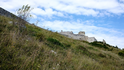 Fototapeta na wymiar ruins of old abandoned castle in slovakia