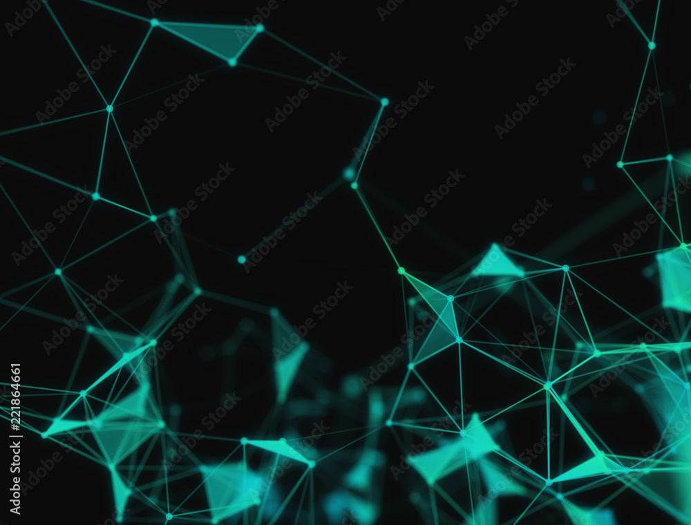 Poster abstract 3d technology futuristic geometrical and science neon visualization. plexus digital wallpap