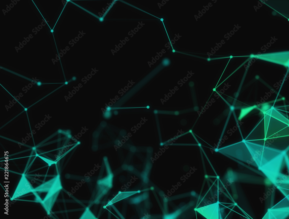 Poster abstract 3d technology futuristic geometrical and science neon visualization. plexus digital wallpap