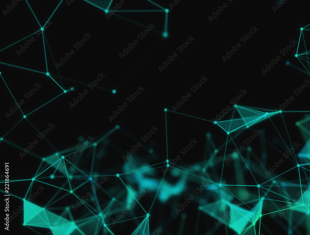 Poster abstract 3d technology futuristic geometrical and science neon visualization. plexus digital wallpap