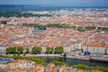 Vue de Lyon vu depuis la basilique de Fourvière