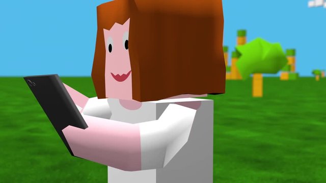 Block style game avatar using smart phone
