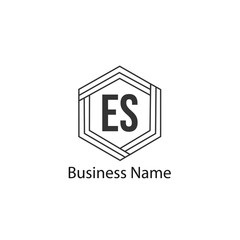 Initial Letter ES Logo Template Design