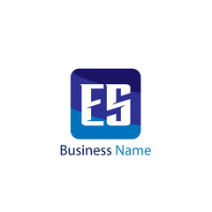 Initial Letter ES Logo Template Design