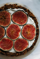 Figs tart on a white background