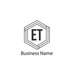 Initial Letter ET Logo Template Design