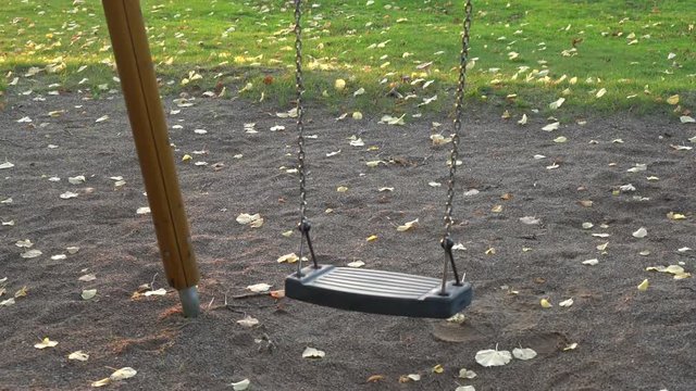 Empty swing in autumn