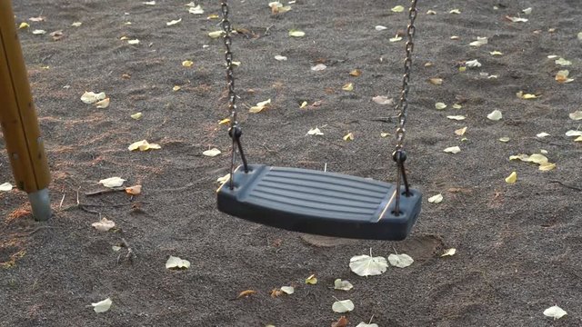 Empty swing in autumn