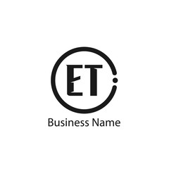 Initial Letter ET Logo Template Design