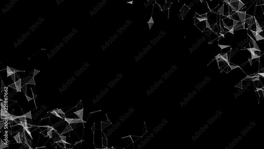 Poster animation of a growing network of connected lines and dots. abstract communications, technology, com