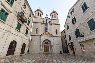 Church St. Nicholas in Kotor, Montenegro in the morining