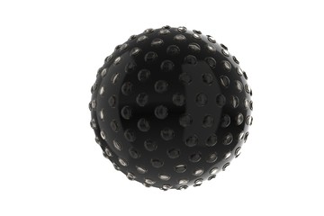 Black Golf ball 3D rendering